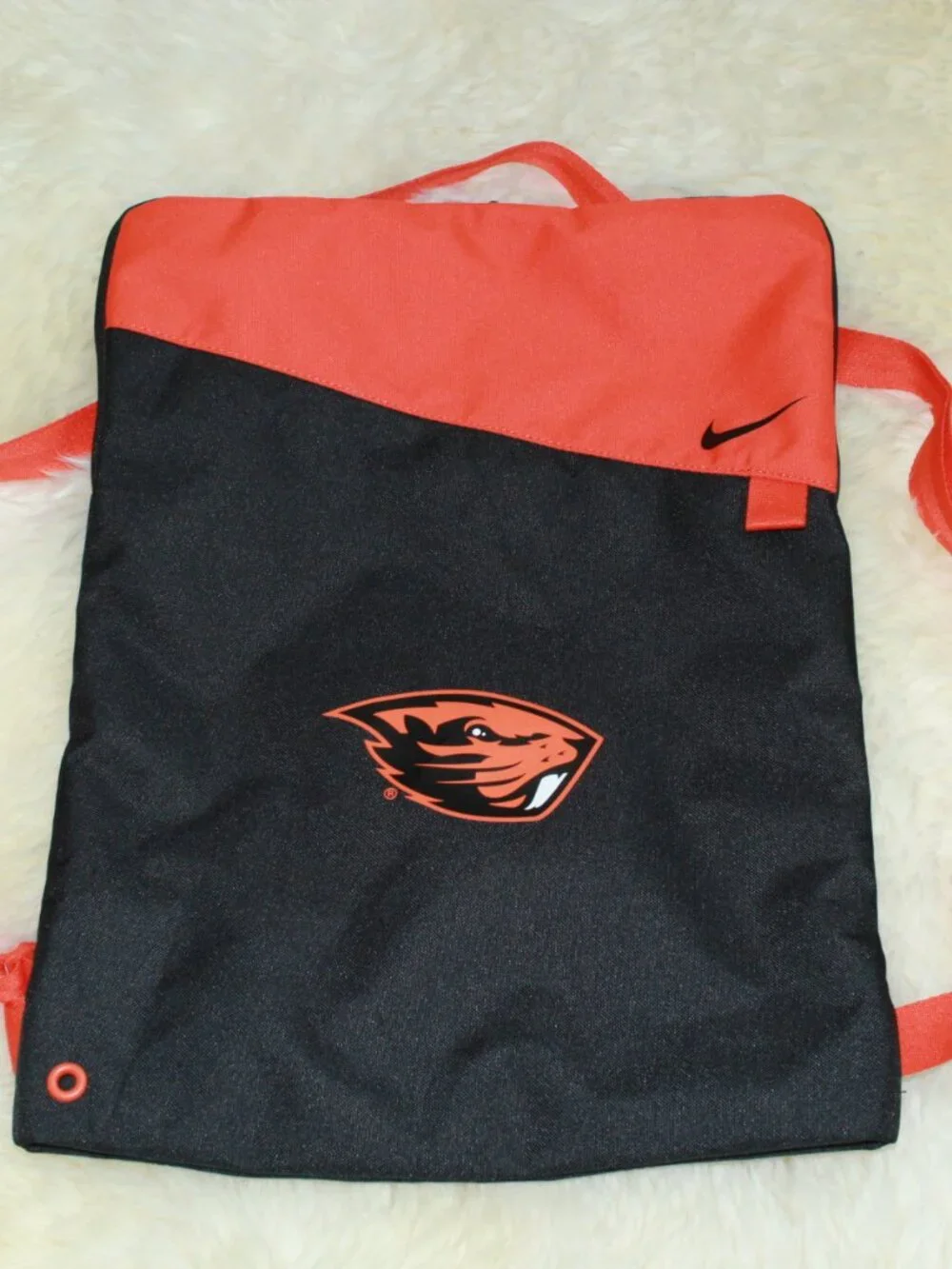 Nike Oregon State Beavers Orange Black Zip Top Polyester Utility Gymbag